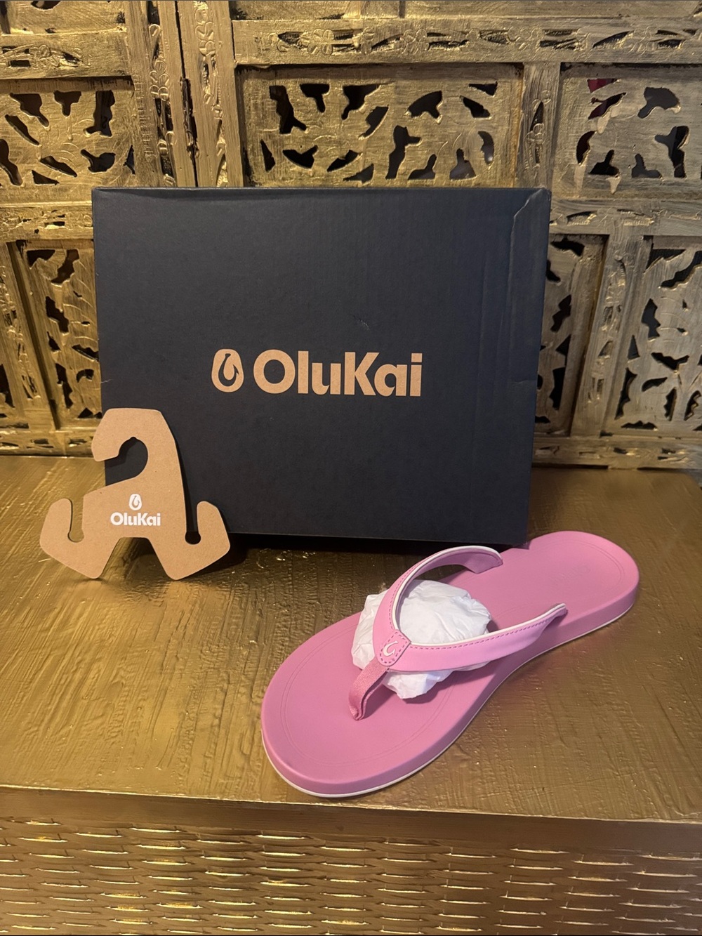 OluKai Pink Women's Thong Sandal with Padded Strap